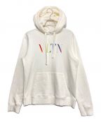 VALENTINOヴァレンティノ）の古着「VLTN Logo Printed Long-Sleeved Hoodie」｜アイボリー