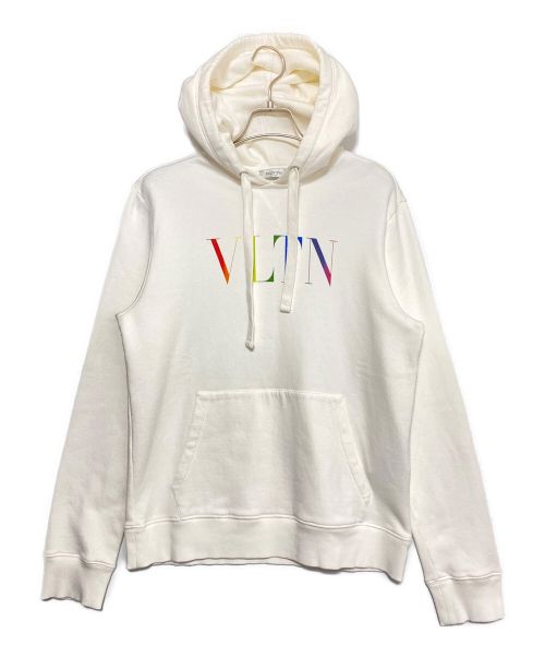 VALENTINO（ヴァレンティノ）VALENTINO (ヴァレンティノ) VLTN Logo Printed Long-Sleeved Hoodie アイボリー サイズ:Sの古着・服飾アイテム