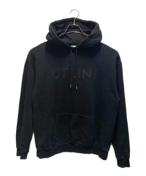 CELINE（セリーヌ）CELINE (セリーヌ) ロゴプルオーバーパーカー ブラック サイズ:Lの古着・服飾アイテム