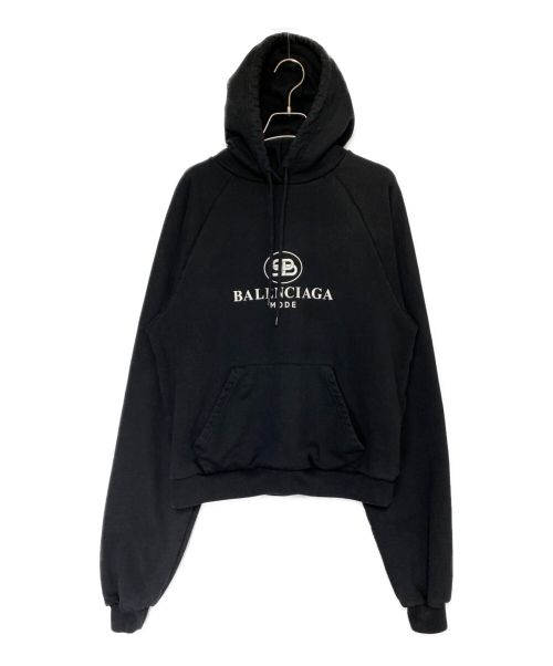 BALENCIAGA（バレンシアガ）BALENCIAGA (バレンシアガ) ロゴプルオーバーパーカー ブラック サイズ:Sの古着・服飾アイテム