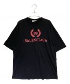 BALENCIAGAバレンシアガ）の古着「ロゴプリントTシャツ」｜ブラック×レッド