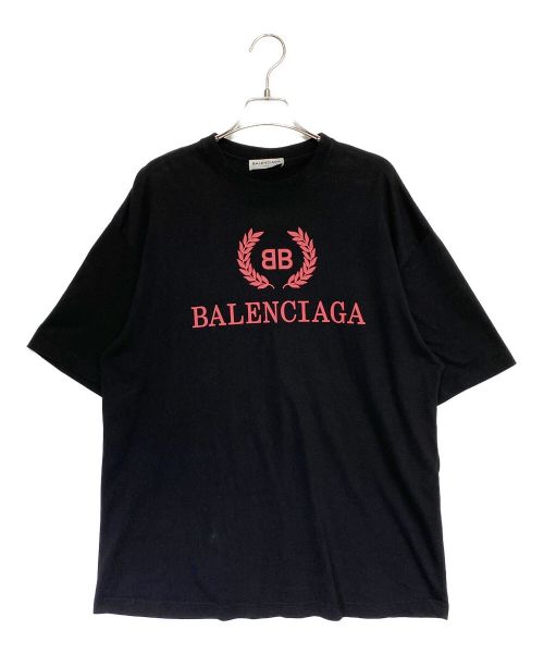 BALENCIAGA（バレンシアガ）BALENCIAGA (バレンシアガ) ロゴプリントTシャツ ブラック×レッド サイズ:XSの古着・服飾アイテム