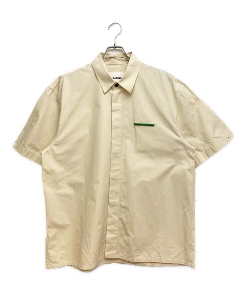 JIL SANDER（ジルサンダー）JIL SANDER (ジルサンダー) Never Fade Away Plaque Shirt （ネバ― フェイド アウェイ プラーク シャツ） ベージュ×グリーン サイズ:42の古着・服飾アイテム