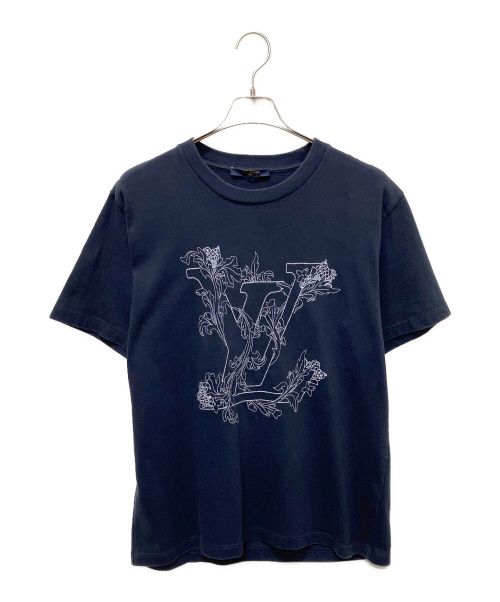 LOUIS VUITTON（ルイ ヴィトン）LOUIS VUITTON (ルイ ヴィトン) LVフラワーエンブロイダリーTシャツ ネイビー サイズ:Lの古着・服飾アイテム