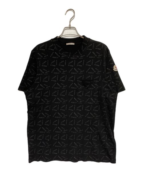 MONCLER（モンクレール）MONCLER (モンクレール) 総柄ロゴTシャツ ブラック サイズ:Sの古着・服飾アイテム