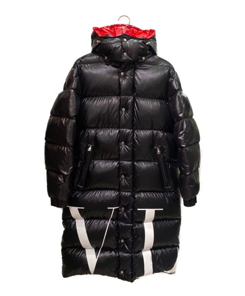 MONCLER（モンクレール）MONCLER  (モンクレール) VALENTINO (ヴァレンティノ) ダウンコート ブラック×レッド サイズ:48の古着・服飾アイテム