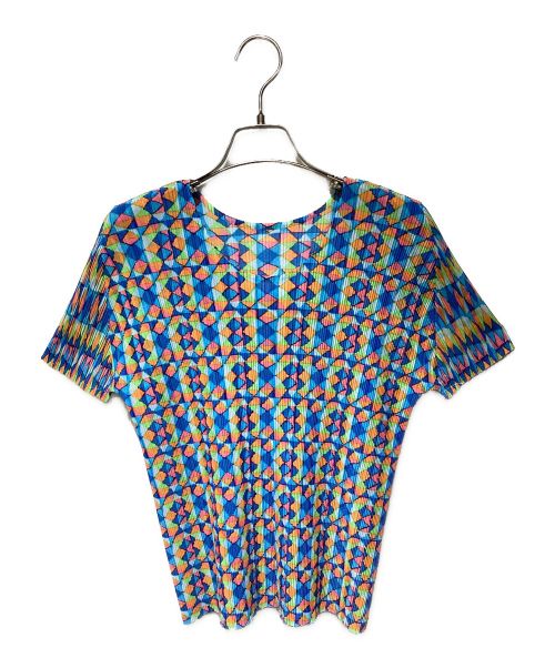 PLEATS PLEASE（プリーツプリーズ）PLEATS PLEASE (プリーツプリーズ) multicolor All Over Pattern Cut Sew（マルチカラー総柄カットソー） マルチカラー サイズ:3の古着・服飾アイテム