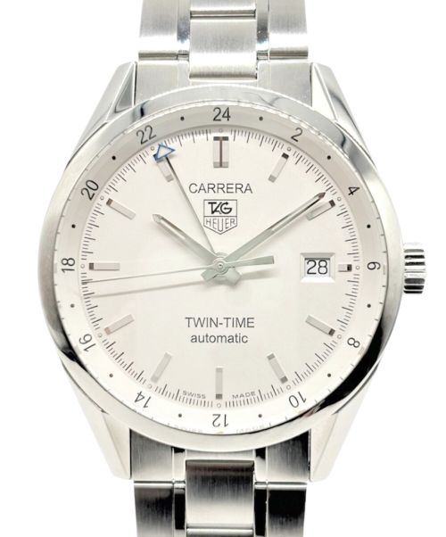 TAG Heuer（タグホイヤー）TAG Heuer (タグホイヤー) Carrera Twin-Time カレラ ツインタイム Ref.WV2116.BA0787 シルバー文字盤 サイズ:39.0mmの古着・服飾アイテム