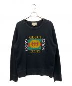 GUCCIグッチ）の古着「ダメージ加工クルーネック スウェット」｜ブラック