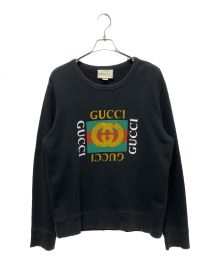 GUCCI（グッチ）の古着「ダメージ加工クルーネック スウェット」｜ブラック