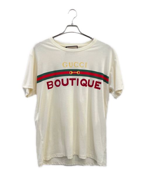 GUCCI（グッチ）GUCCI (グッチ) BOUTIQUEプリントTシャツ アイボリー サイズ:Mの古着・服飾アイテム