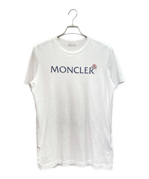 MONCLER（モンクレール）MONCLER (モンクレール) ワッペン ロゴ プリントTシャツ ホワイト サイズ:Sの古着・服飾アイテム