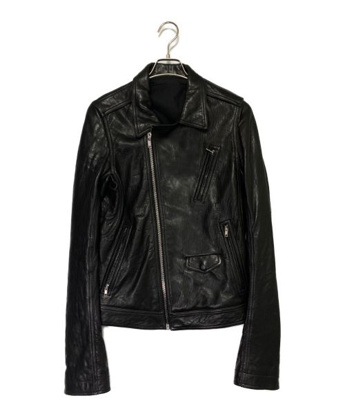 RICK OWENS（リックオウエンス）RICK OWENS (リック オウエンス) Stooges Leather Biker Jacket ブラック サイズ:48の古着・服飾アイテム