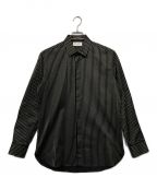 Saint Laurent Parisサンローランパリ）の古着「シルク混ストライプシャツ」｜ブラック