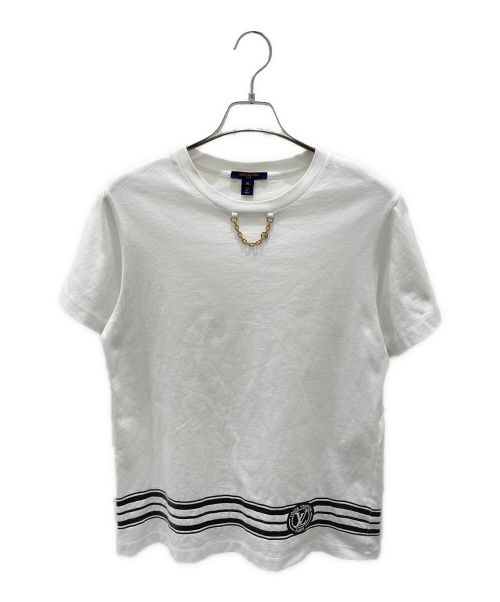 LOUIS VUITTON（ルイ ヴィトン）LOUIS VUITTON (ルイ ヴィトン) LV Logo Chain Print T-Shirt ホワイト サイズ:XLの古着・服飾アイテム