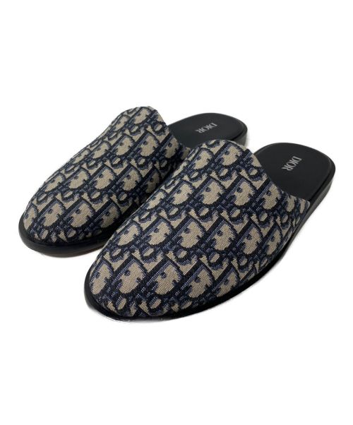 Dior（ディオール）Dior (ディオール) SLIPPER DIOR OBLIQUE JACQUARD ネイビー サイズ:42の古着・服飾アイテム