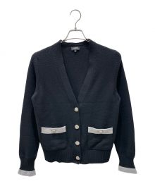 CHANEL（シャネル）の古着「100% cashmere knit cardigan」｜ブラック×グレー