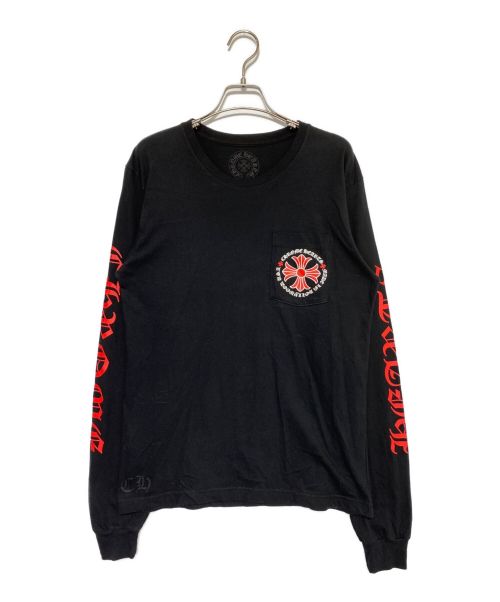 CHROME HEARTS（クロムハーツ）CHROME HEARTS (クロムハーツ) Red Cross L/S Tee ブラック サイズ:Mの古着・服飾アイテム