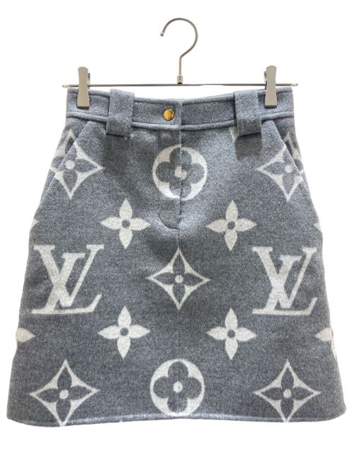 LOUIS VUITTON（ルイ ヴィトン）LOUIS VUITTON (ルイ ヴィトン) Monogram Giant Wool Skirt グレー サイズ:34 未使用品の古着・服飾アイテム