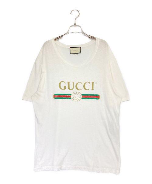 GUCCI（グッチ）GUCCI (グッチ) ヴィンテージロゴTシャツ ホワイト サイズ:Lの古着・服飾アイテム