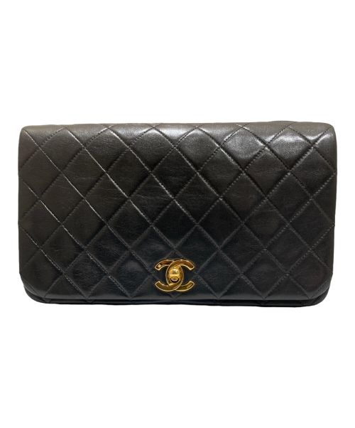 CHANEL（シャネル）CHANEL (シャネル) マトラッセ23/フルフラップチェーンショルダーバッグ ブラック×ゴールド サイズ:23の古着・服飾アイテム