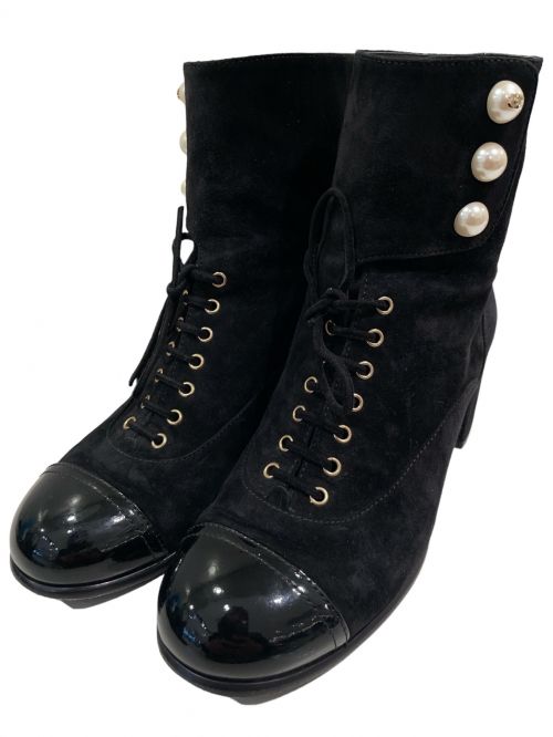 CHANEL（シャネル）CHANEL (シャネル) lace-up boots ブラック サイズ:37の古着・服飾アイテム