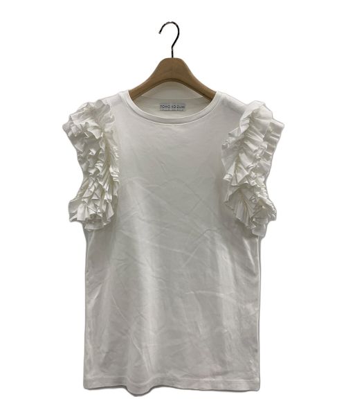 TOMO KOIZUMI（トモコイズミ）TOMO KOIZUMI (トモコイズミ) フリルスリーブTシャツ ホワイト サイズ:-の古着・服飾アイテム