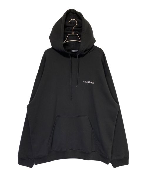 BALENCIAGA（バレンシアガ）BALENCIAGA (バレンシアガ) バックロゴプリントパーカー ブラック サイズ:Lの古着・服飾アイテム