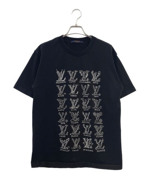 LOUIS VUITTON（ルイ ヴィトン）LOUIS VUITTON (ルイ ヴィトン) カートゥーンLVロゴTシャツ ブラック サイズ:Ｌの古着・服飾アイテム