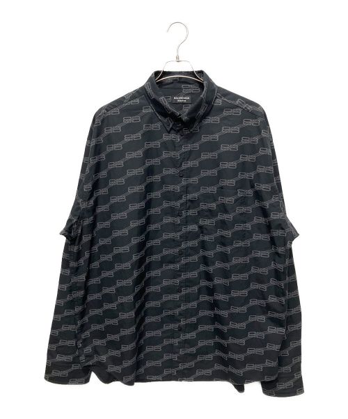 BALENCIAGA（バレンシアガ）BALENCIAGA (バレンシアガ) BBロゴラージフィットシャツ ブラック サイズ:40の古着・服飾アイテム