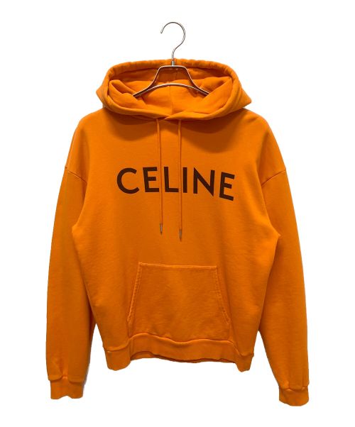 CELINE（セリーヌ）CELINE (セリーヌ) クラシックロゴルーズスウェットパーカー オレンジ サイズ:Sの古着・服飾アイテム