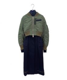 sacai（サカイ）の古着「MA-1ドッキングコート」｜オリーブ×ネイビー