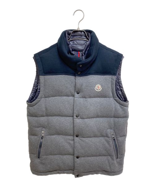 MONCLER（モンクレール）MONCLER (モンクレール) ADAM(アダム)/スウェットダウンベスト グレー×ネイビー サイズ:4の古着・服飾アイテム