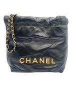 CHANELシャネル）の古着「CHANEL 22 LINE MINI マトラッセ チェーンショルダーバッグ」｜ブラック