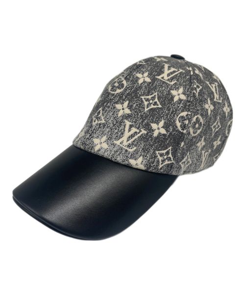 LOUIS VUITTON（ルイ ヴィトン）LOUIS VUITTON (ルイ ヴィトン) キャップ･モノグラム ジャカード デニム グレー×ブラック サイズ:-の古着・服飾アイテム