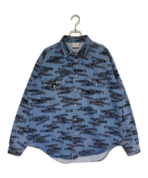 VETEMENTS（ヴェトモン）VETEMENTS (ヴェトモン) スタンプロゴデニムシャツジャケット サイズ:XSの古着・服飾アイテム