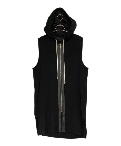 RICK OWENS（リックオウエンス）RICK OWENS (リックオウエンス) ノースリーブジップパーカー ブラック サイズ:52の古着・服飾アイテム