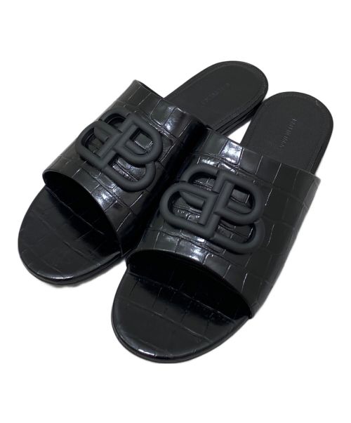 BALENCIAGA（バレンシアガ）BALENCIAGA (バレンシアガ) OVAL BB SLIDES ブラック サイズ:39の古着・服飾アイテム