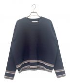 Christian Diorクリスチャン ディオール）の古着「Dior Logo Cashmere Knit Sweater ロゴバンド カシミヤ ニット」｜ネイビー