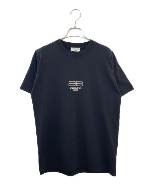 BALENCIAGA（バレンシアガ）BALENCIAGA (バレンシアガ) ビジューBBロゴTシャツ ブラック サイズ:XSの古着・服飾アイテム