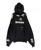 BALENCIAGAバレンシアガ）の古着「Caps Destroyed Hoodie」｜ブラック