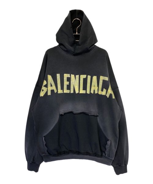 BALENCIAGA（バレンシアガ）BALENCIAGA (バレンシアガ) TAPE TYPE RIPPED POCKET HOODIE グレー サイズ:Lの古着・服飾アイテム