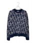 Dior（ディオール）の古着「DIOR Oblique Wool Jacquard Sweater/オブリークウールジャガードセーター」｜ネイビー