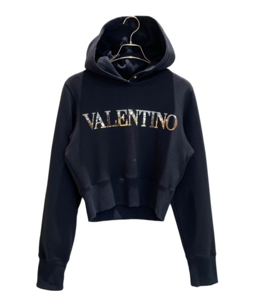 VALENTINO（ヴァレンティノ）VALENTINO (ヴァレンティノ) スパンコールロゴパーカー ネイビー サイズ:Sの古着・服飾アイテム