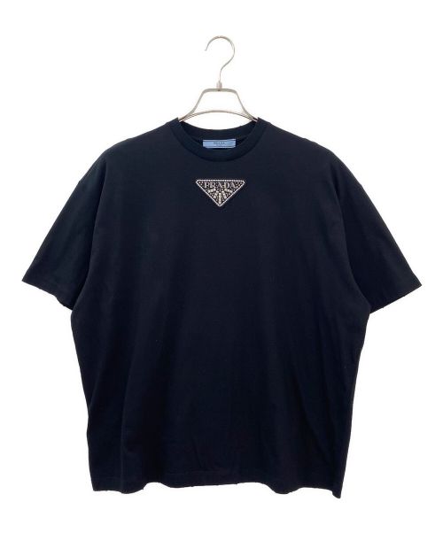 PRADA（プラダ）PRADA (プラダ) エンブロイダリージャージーTシャツ ブラック サイズ:Sの古着・服飾アイテム