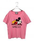 GUCCI×DISNEYグッチ×ディズニー）の古着「ミッキーロゴTシャツ」｜ピンク