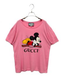 GUCCI×DISNEY（グッチ×ディズニー）の古着「ミッキーロゴTシャツ」｜ピンク