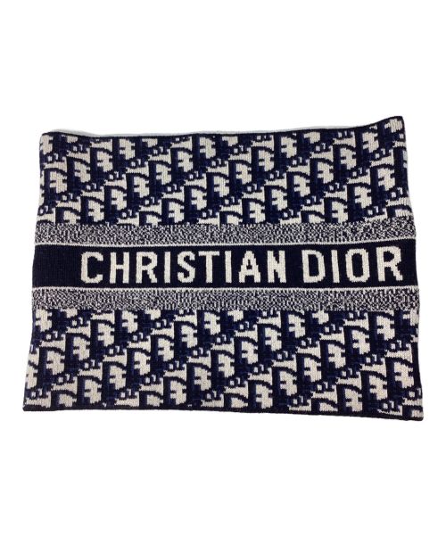 Dior（ディオール）Dior (ディオール) Oblique 2way snood（オブリーク2WAYスヌード） ネイビーの古着・服飾アイテム