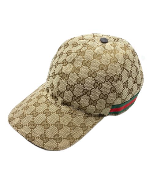 GUCCI（グッチ）GUCCI (グッチ) GGキャンバス ベースボールキャップ ベージュ サイズ:XLの古着・服飾アイテム