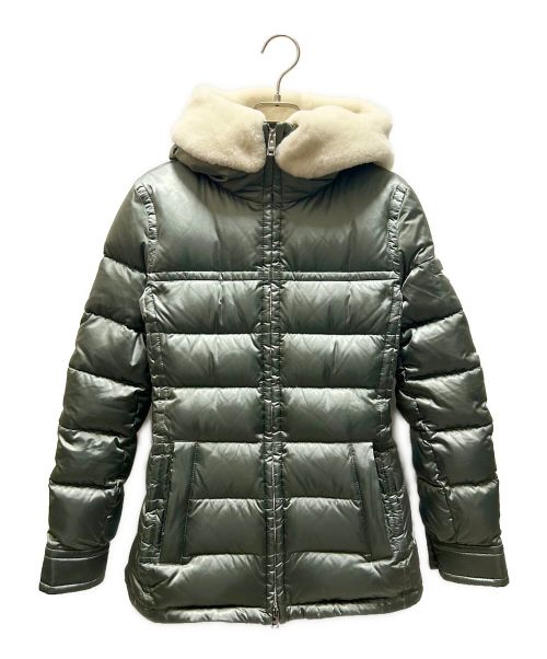 PRADA（プラダ）PRADA (プラダ) Fur hood down jacket ファーフード ダウンジャケット セージグリーン サイズ:38の古着・服飾アイテム